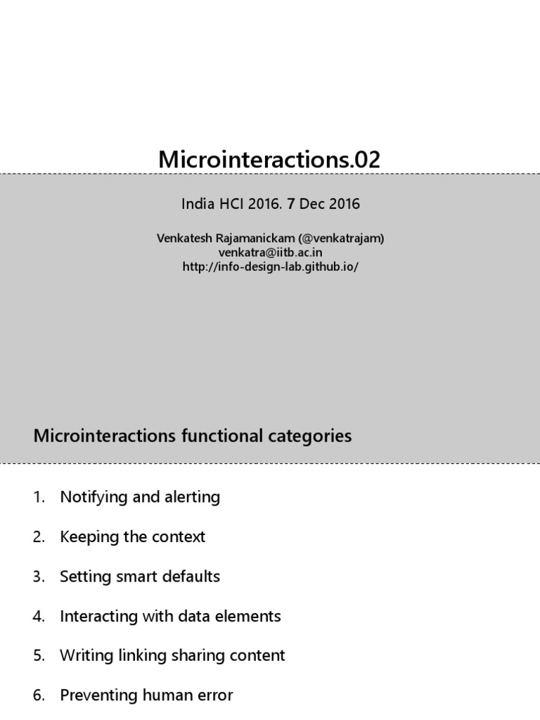 Understanding Microinteractions in HCI | PDF | Computers | Technology ...