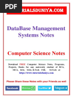 Database Management System Notes - TutorialsDuniya