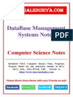 Database Management System Notes - TutorialsDuniya