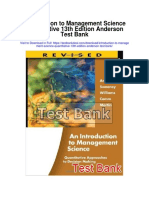 Introduction To Management Science Quantitative 13th Edition Anderson Test Bank