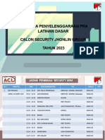 Rencana Materi Penyegaran Security SBM 16-20 Maret 2023