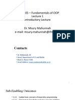 CST06105 - Fundamentals of OOP Introductory Lecture Dr. Msury Mahunnah E-Mail: Msury - Mahunnah@ifm - Ac.tz