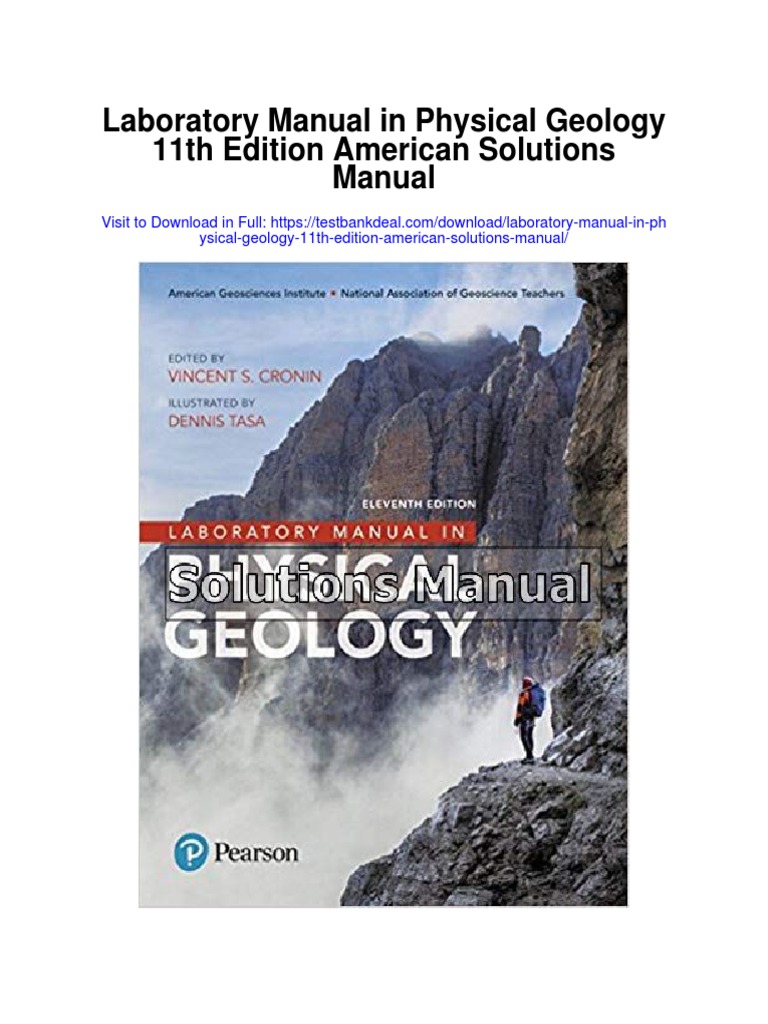 Laboratory Manual in Physical Geology 11th Edition American Solutions Manual PDF