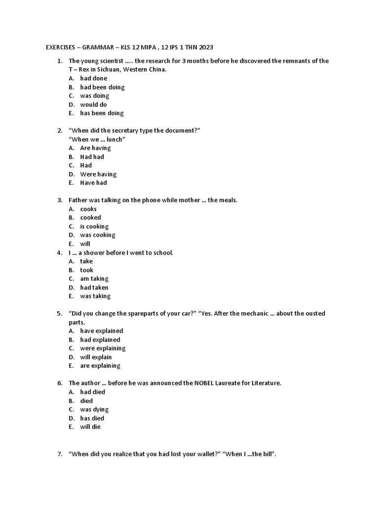 GRADE 12 ENGLISH GRAMMAR EXERCISES PDF visual data 8