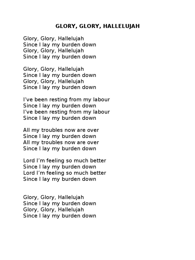 Glory, Glory, Hallelujah | PDF | Self-Improvement | Religion &amp; Spirituality