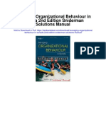 Managing Organizational Behaviour in Canada 2nd Edition Sniderman Solutions Manual