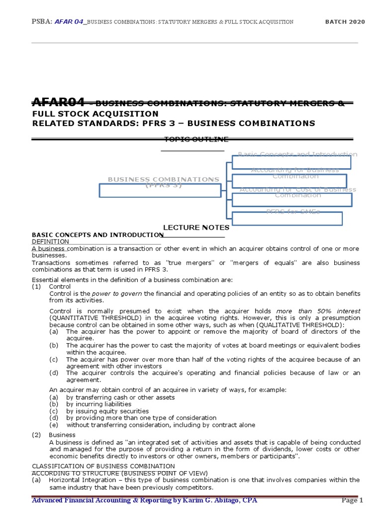 Accounting for Business Combinations | PDF | Goodwill (Accounting ...