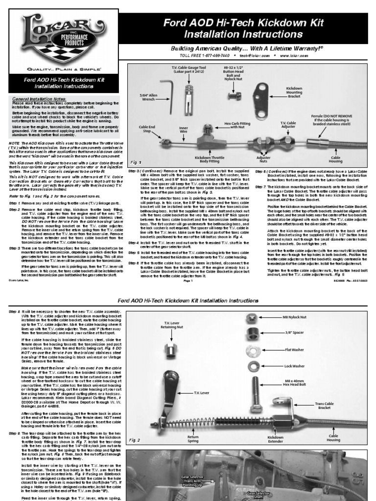 INS0008 FordAOD Kickdown PDF Throttle Automatic Transmission