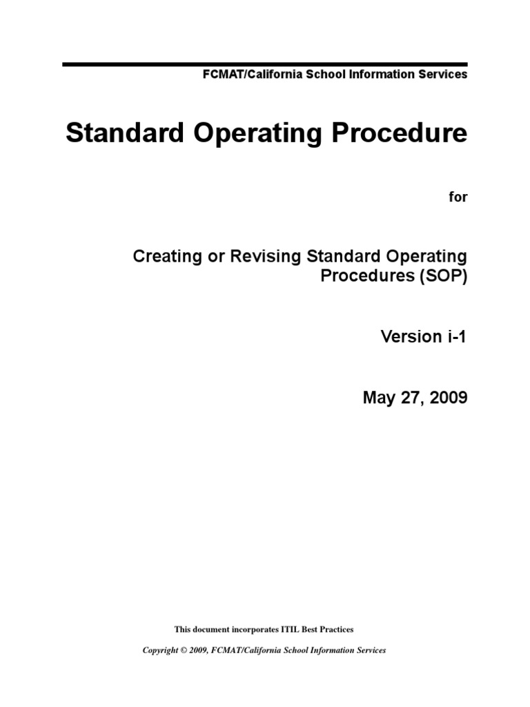 SOP - Creating or Revising SOPs | PDF | Itil | Computing