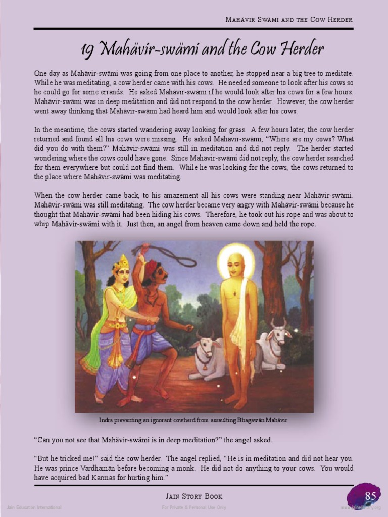 Mahavir Swami and the Cow Herder | PDF | Religious Belief And Doctrine ...