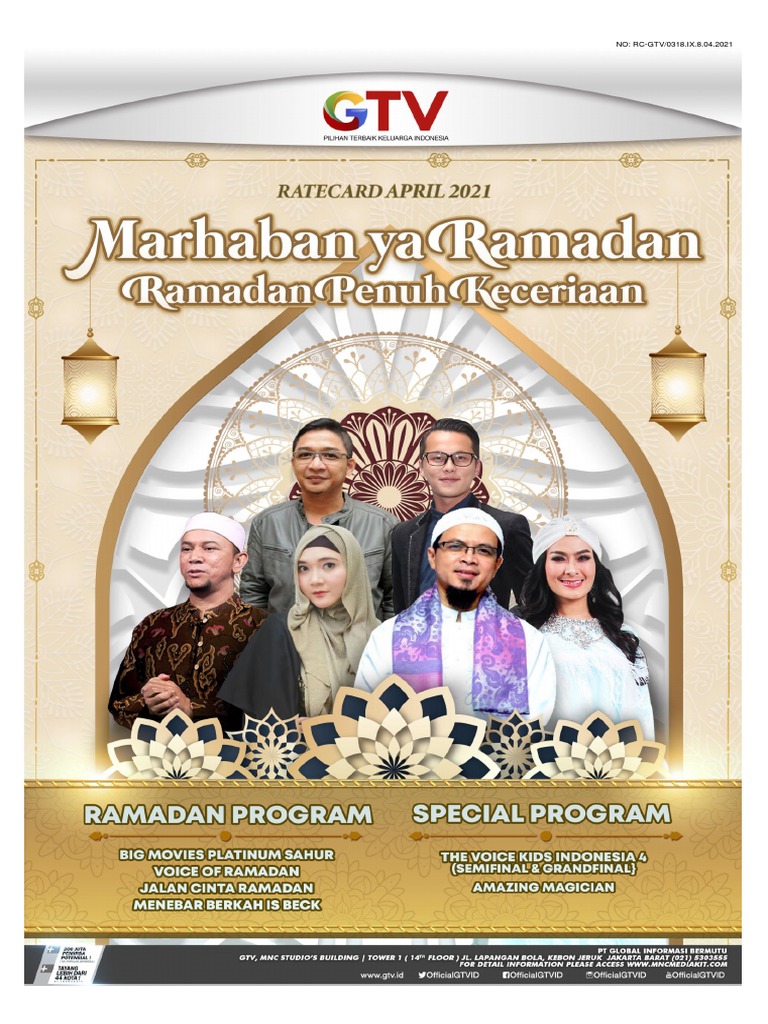 GTV - Ratecard GTV April 080421 Revisi 9 | PDF | Television Network