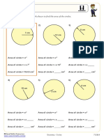 Worksheet g7 Cazoom Math. Circles. Area of Circles