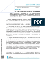 I. Disposiciones Generales: Consellería de Cultura, Educación Y Ordenación Universitaria