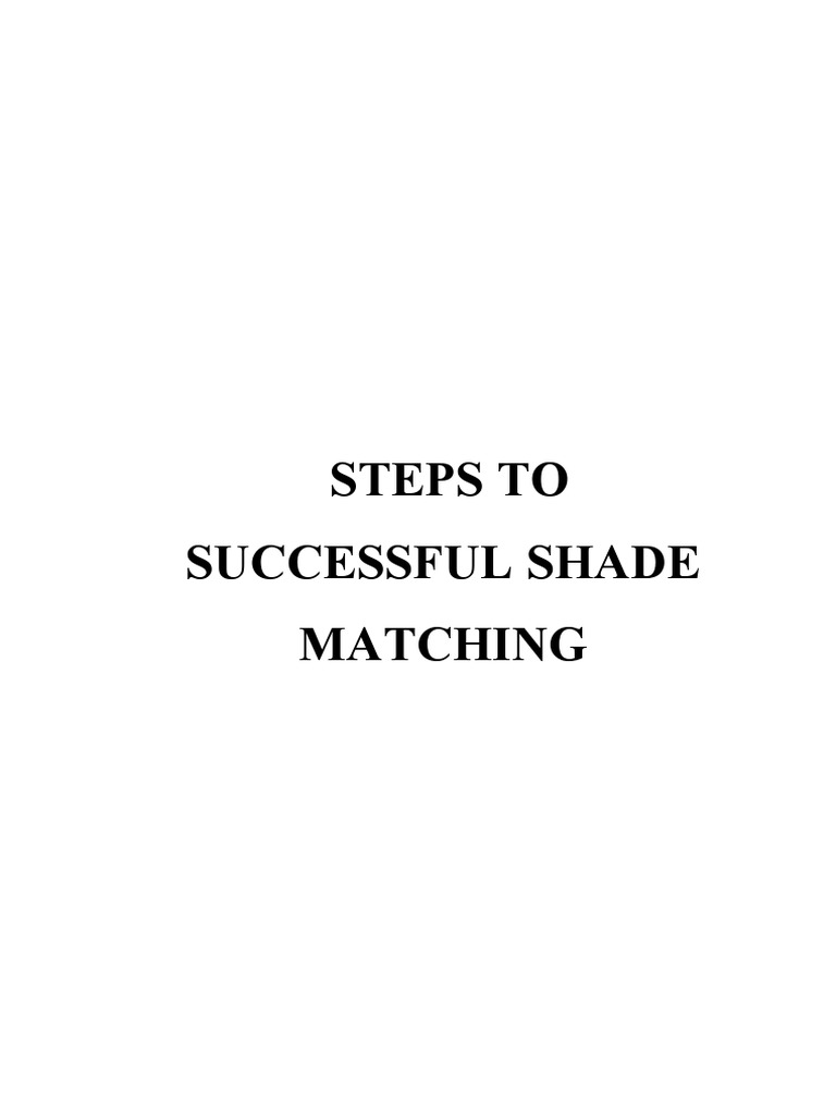 Dental Shade Matching Guide | PDF | Career & Growth | Science & Mathematics