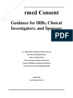 Informed Consent Guidance For Institutional Review Boards Clinical Investigators and Sponsors