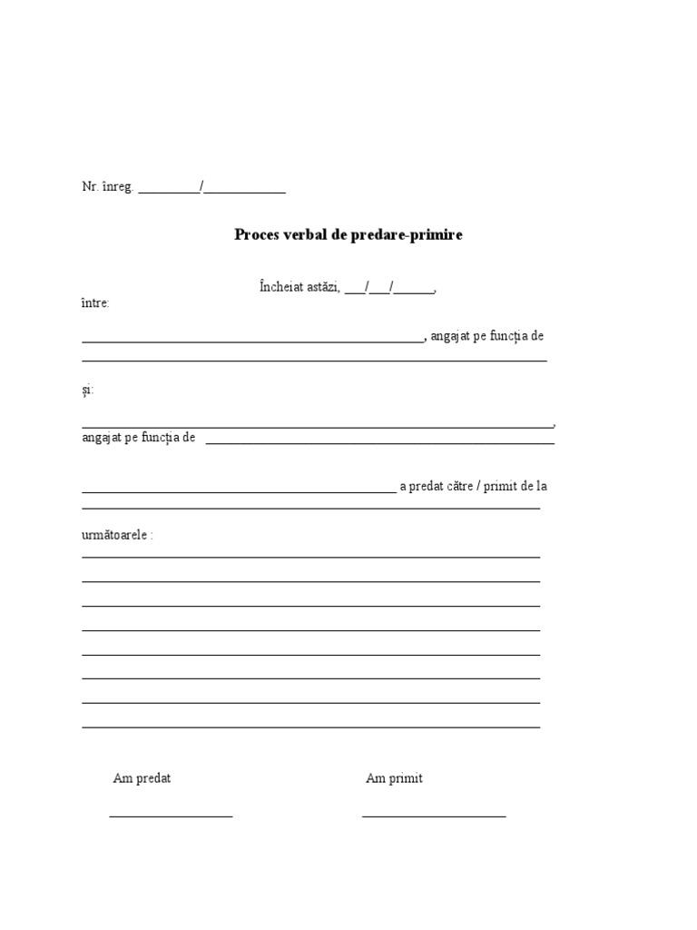PV Predare Primire Magazie | PDF