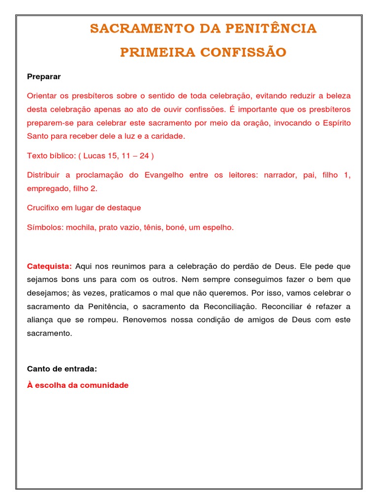 RITO SACRAMENTO DA PENITÊNCIA | PDF | Pecado