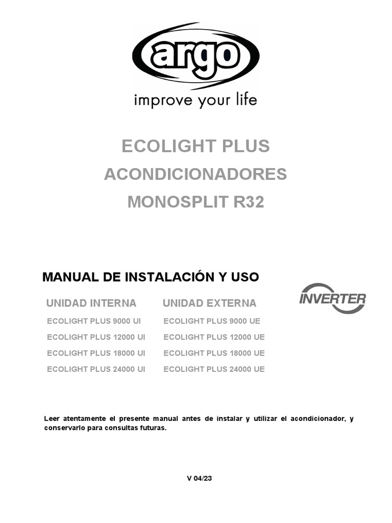 Ecolight Plus Mono Manual | PDF | Control remoto | Calor