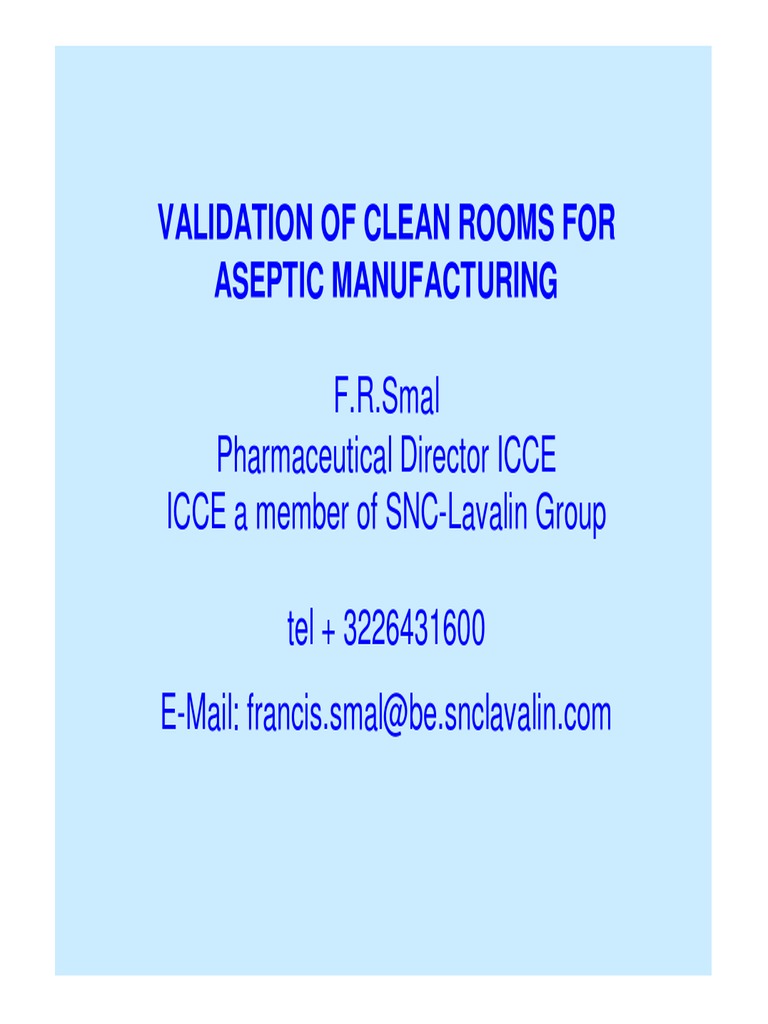 Validation of Clean Rooms For | PDF | Verification And Validation ...