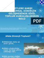 Afetlere Karsi Toplumsal Direncin Gelism