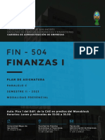 Finanzas I: Universidad Mayor de San Andrés Facultad de Ciencias Económicas Y Financieras