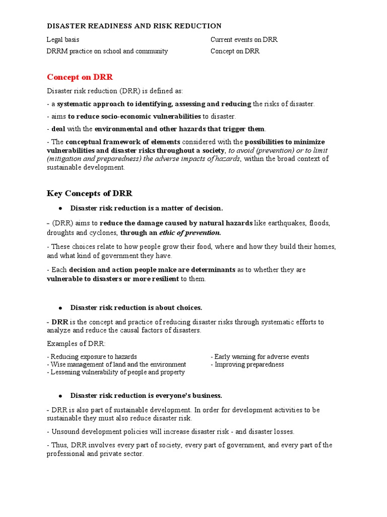 DRR Concepts and Legal Framework | PDF | Disaster Risk Reduction | Risk