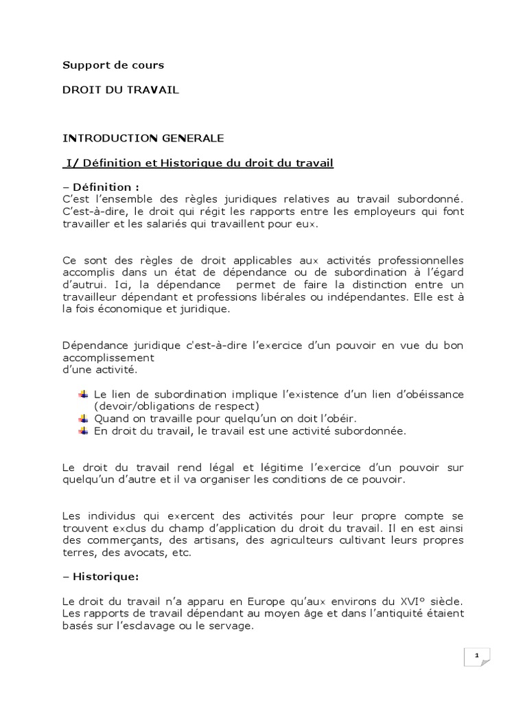 1 DTR L3 Ecoge | PDF | Organisation internationale du travail | Droit ...