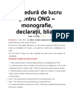 Procedură de Lucru Pentru ONG