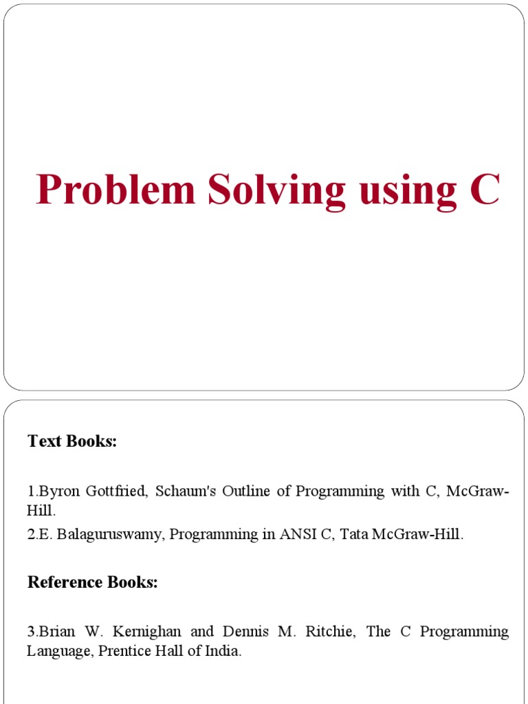 Problem Solving Using C | PDF | Computer Data Storage | Data Type