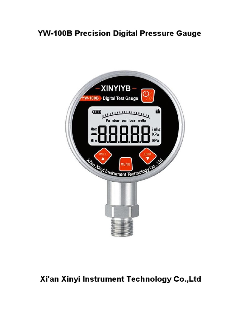 YW100B Digital pressure gauge PDF