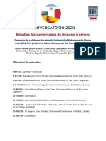 Cronograma - CONVERSATORIO 2023 Estudios Iberoamericanos de Lenguaje y Género