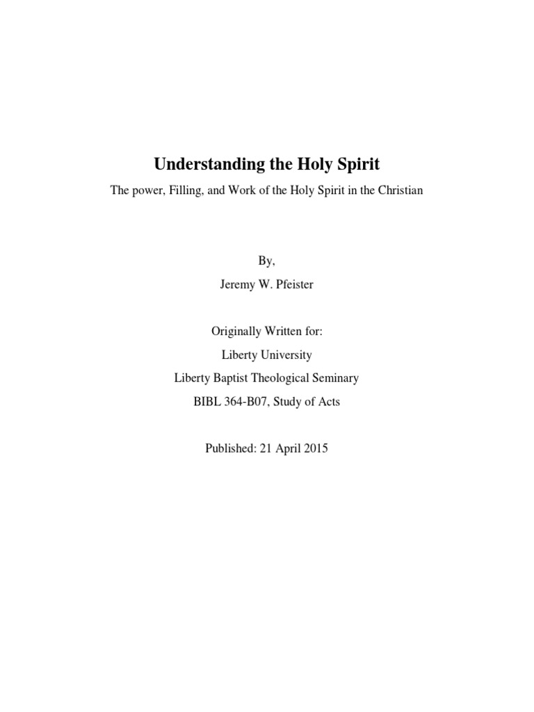Understanding The Holy Spirit | Download Free PDF | Jesus | Holy Spirit