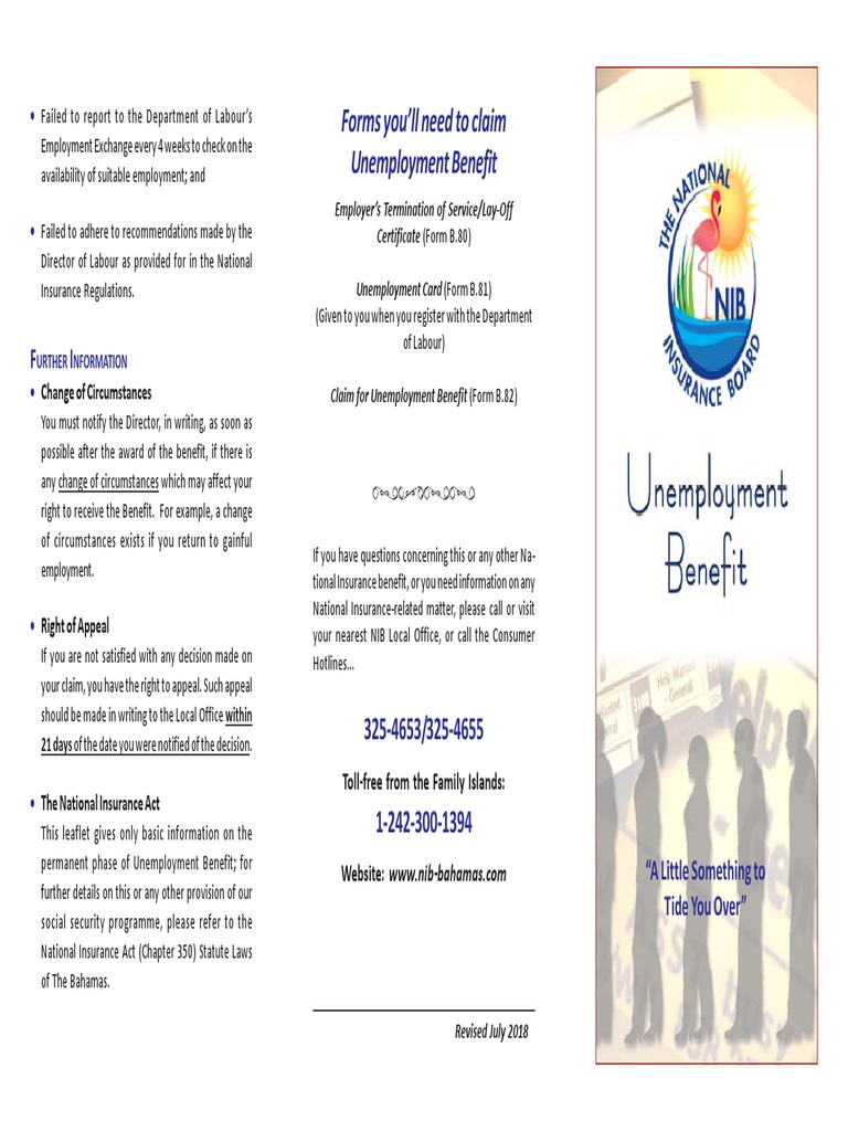 Unemployment Benefit Leaflet Permanent PDF Unemployment Benefits Unemployment