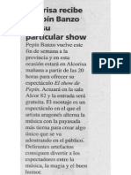 Diario de Teruel 30/09/2011 "Alcorisa Recibe A Pepin Banzo Con Su Particular Show"