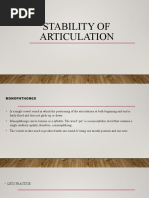 STABILITY OF ARTICULATION Razon