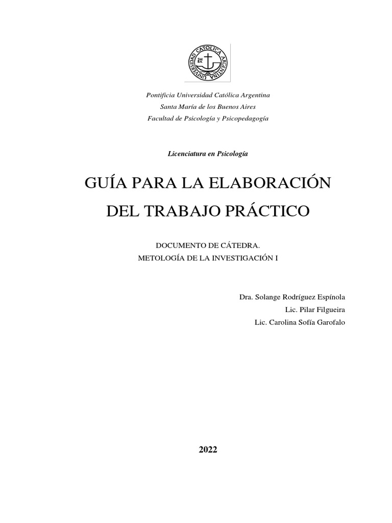 Guia para La Elaboración Del TP | PDF | Hipótesis | Caso de carta