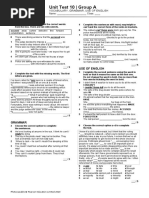 Focus 3 Unit 1 Test Odpowiedzi Grupa A I B | PDF