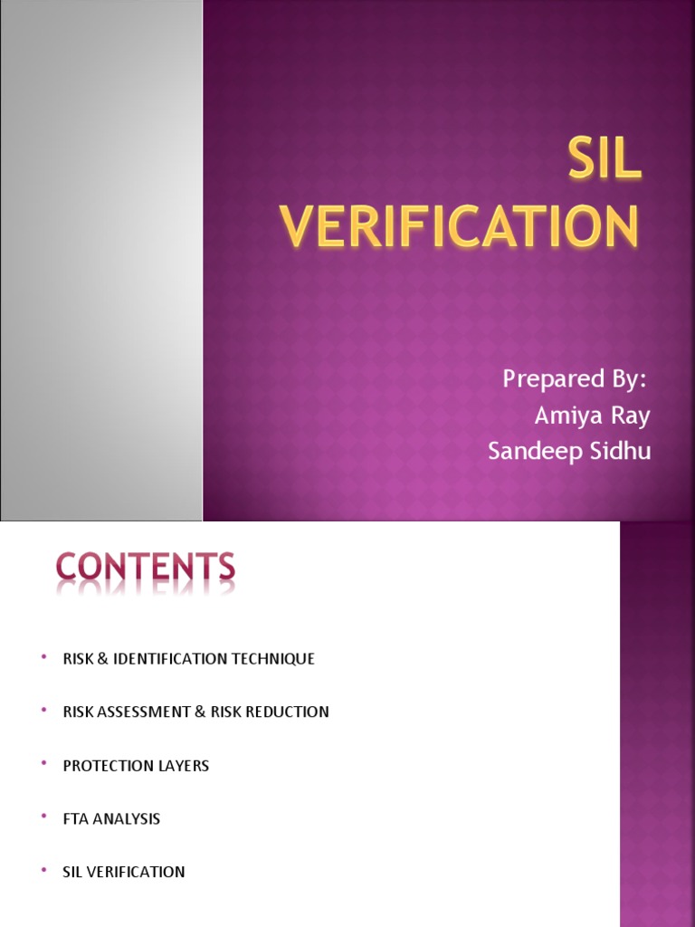 SIL Verification and Risk Assessment Report | PDF | Risk | Risk Management
