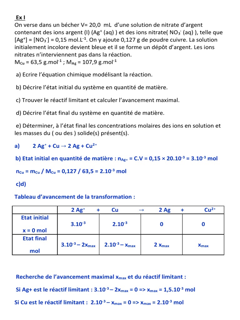 Réactions chimiques et équilibres en solution | PDF | Ion | Stœchiométrie