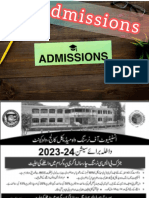 Admissions 7 September 