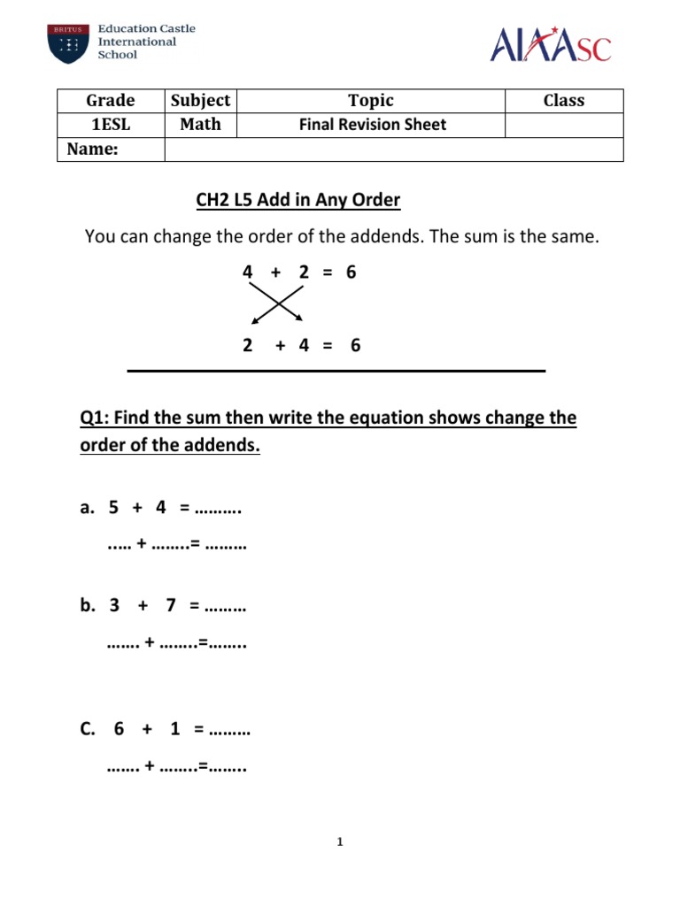 Week 11 Final Revision Sheet 100227404 | PDF | Mathematics | Arithmetic