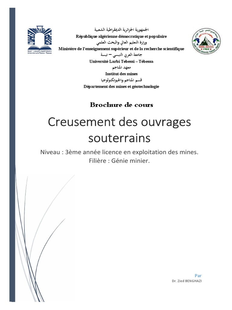Techniques de Creusement Souterrain | PDF | Exploitation minière | Tunnel