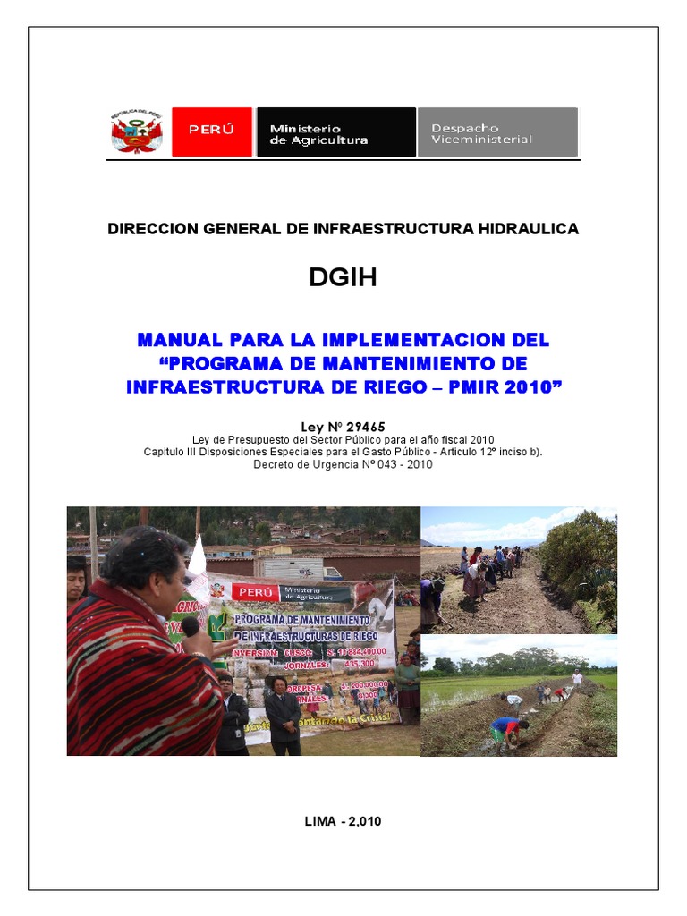 Manual Pmir Modificado Nov2010 | PDF | Presupuesto | Agua