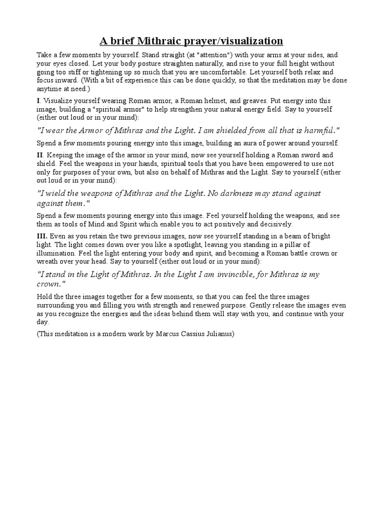 Mithraic Prayer | PDF | Self-Improvement