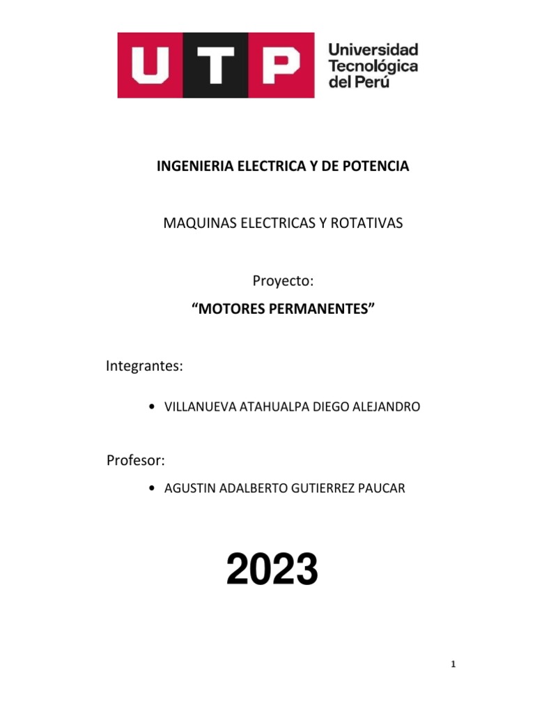 MODELO-Motores de Imanes Permanentes | PDF | Motor eléctrico | Imán