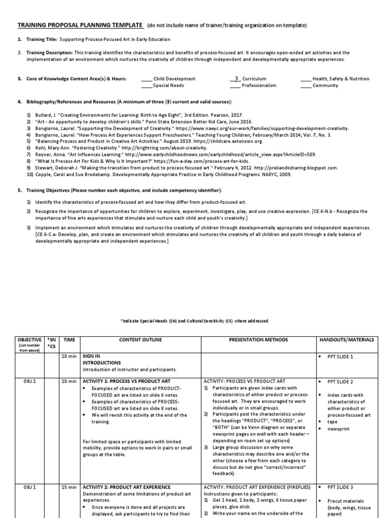Sample Planning Template | PDF