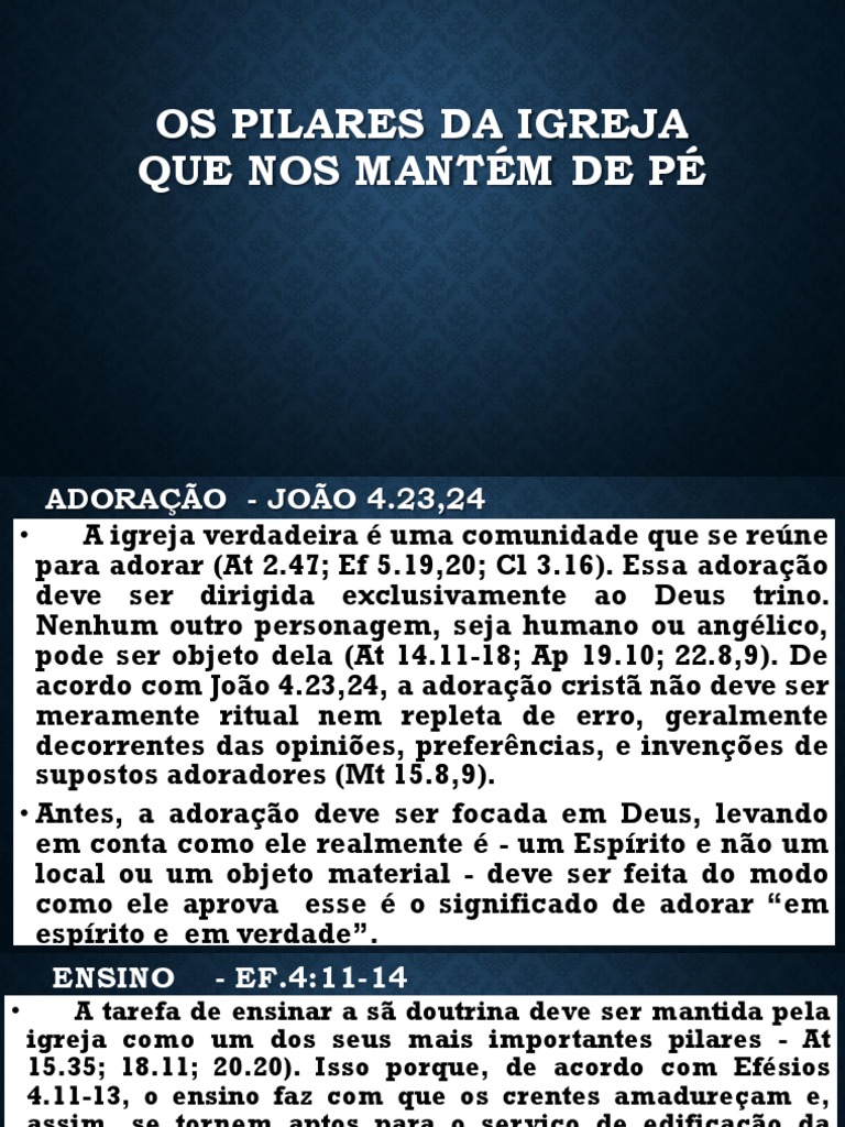 Os pilares da igreja PDF Igreja cristã Religiões abraâmicas