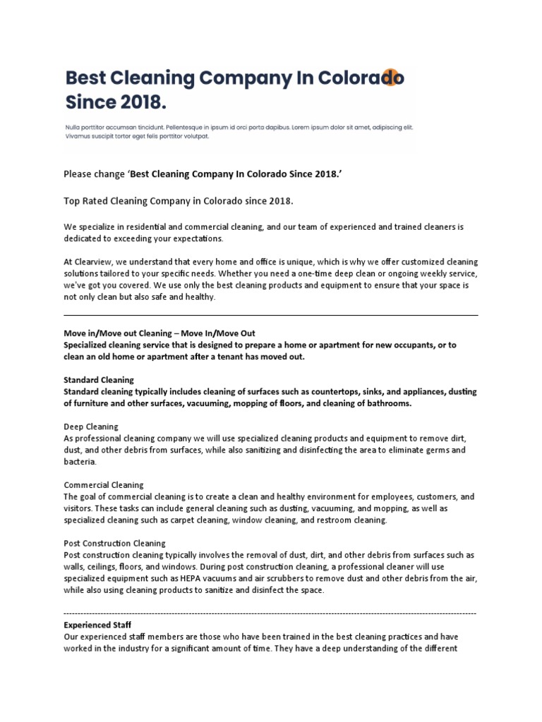 Clearview Cleaning3 PDF Vacuum Cleaner Home