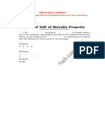 Gift Deed of Movable Simple Form