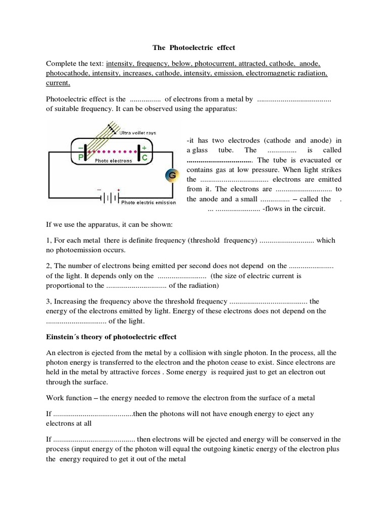 The Photoelectric Effect | PDF | Photoelectric Effect | Electron